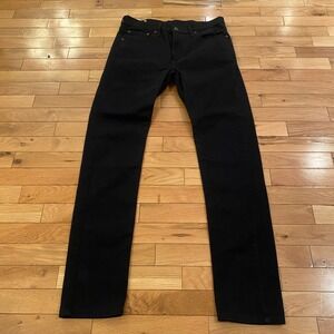Levis 510 Skinny Fit Mens Black Denim Jeans 32x34 Solid Stretch Pants